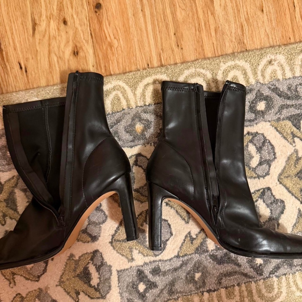 na-kd black ankle boots